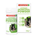 Vetzyme Veterinary Antibacterial Powder for Dogs, Cats and Small Pets - Gently Soothes, Dries and Protects the Skin From Harmful Bacteria (40g)