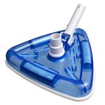 Uoark Weighted Transparent Triangular Pool Vacuum Head with Swivel Hose Connection and EZ Clip Handle,Bottom Brush.