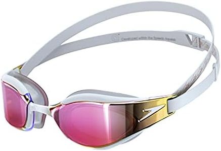 Speedo Unisex-Adult Swim Goggles Mirrored Fastskin Hyper Elite White/Oxid Grey/Rose Gold, One Size