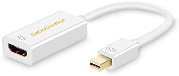 4K Mini DisplayPort to HDMI Adapter CableCreation Mini DP(Thunderbolt Port Compatible) to HDMI AV HDTV Male to Female Adaptor for Mac Book iMac, White Color