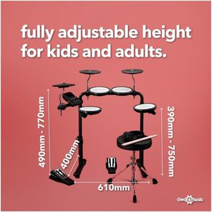 VISIONDRUM Compact Mesh Drum Set – Black Electronic Kit
