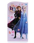 UK Greetings Disney 4th Birthday Card For Her/Girl With Envelope - Frozen Design With Elsa & Anna