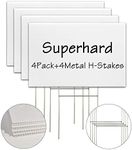 Blank Yard Signs with Stakes, 4 Pac