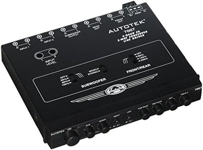 Autotek 7007 Multiple Source Signal Processor (Black) – .5 Inch DIN, 2-Way, 4-Band EQ, 9 Volt Line-Driver, 2 Inputs, 3 Outputs, Master Volume Control, Subwoofer Control, Includes Bass Remote