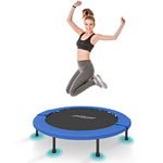 Physionics® Mini Fitness Trampoline – Choice of Diameters (32, 36, 38, 40, 45, 48 In), Anti-Slip Feet, Indoor & Outdoor – Aerobic Bouncer, Exercise Rebounder (Ø 32 In)