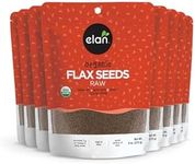 Elan Organic Flax Seed, Whole Seeds, Raw Seeds, Non-GMO, Vegan, Gluten-Free, Kosher, High in Fiber, Gels Easily, 8 Count, 275g
