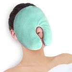 NEWGO Face Heating Mask for Sinus, Microwavable Heating Pad, Warm Cold Compress Sinus Pillow, Natural Reusable Relief for Dry Eyes, Migraines, Headache, Sinus Pressure and Relaxation (Green)