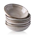 AmorArc Ceramic Cereal Bowls Set of 6, 24 oz Handmade Stoneware Bowls Set for Cereal Soup Salad, Stylish Kitchen bowls for Meal, Dishwasher & Microwave Safe, Reactive Glaze-Cappuccino