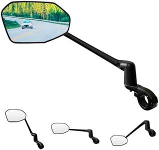 Homieway Bike Mirror, Aluminum Bicycle Mirror Handlebar Mount,Foldable & Adjustable HD Real Glass Cycle Mirror, Bike rear viewmirror for Ebike Scooter MTB (Left Handlebar 0.87-1 inch)