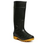 HILLSON Mens Century Yellow Safety Gumboots, Black, Size 7