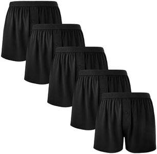 BAMBOO COOL Mens Boxer Shorts Underwear Soft Comfortable Breathable Knit Boxers Short for Men (5 Pack), Small