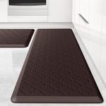 Kitchen Mat [2 PCS] Cushioned Anti-Fatigue Floor Mat, Waterproof Non-Skid Kitchen Mats and Rugs, Ergonomic Comfort Foam Kitchen Rugs, Standing Mat for Kitchen, Floor,Office, Sink, Laundry (Chocolate)