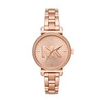 Michael Kors Women's Sofie Three-Hand Rose Gold-Tone Stainless Steel Watch, Rose Gold, Quartz Movement