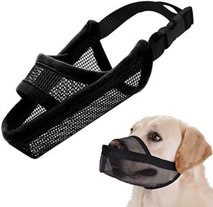 Crazy Felix Nylon Dog Muzzle for Small Medium Large Dogs, Air Mesh Breathable and Drinkable Pet Muzzle for Anti-Biting Anti-Barking Licking (L, Black)
