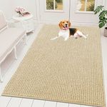 OLANLY Dog Door Mat for Muddy Paws 70x46, Ultra Absorbent Chenille Mud Doormat, Non-Slip Washable and Dirt Trapping Doormat for Indoor Entryway, Quick-Dry Indoor Pet Bed Mats for Dogs, Sand