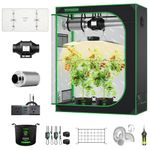 VIVOSUN GIY 4x2 Grow Tent Kit, Complete Grow Greenhouse System with 200W VS2000 LED Plant Grow Light, Fan, Temperature Humidity Monitor, Netting, Grow Bags, Pruning Shear & Timer
