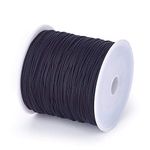 Cheriswelry 100Yard 0.8mm Braided Nylon Cord Black Beading String Thread Roll Lift Shade Cord for Jewelry Making Kumihimo Knotting Wrapping Beading Supplies DIY Crafts