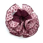 MyBiebi Maxi Scrunchies for Women, Girls, Kids. Double Layered Hair Ties Pleated Patterns. Exclusive Multicolor Ribbon Elastic edition ideal for Ponytails, wrist decoration and Gifts (Burgundy)