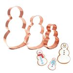 Christmas Cookie Cutters, 3 Piece Set - Snowman Family Shaped Copper Cookie Cutters, Special Family Christmas Sugar Cookie Recipe Included, Handcrafted in the USA, The Fussy Pup