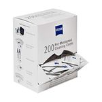 Zeiss Pre-Moistened Cleaning Cloth for Camera Lenses, Binoculars and Scopes, Box of 200