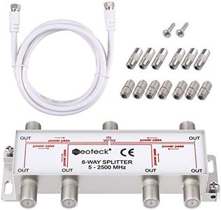 Neoteck 6-Way Coax Cable Splitter Bi-Directional MoCA 5-2500MHz, Coaxial Splitter