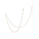 AOBOCO Glasses Chain for Women Sterling Silver, Sunglass Holder Eye-glasses Accessory Chains (Rose Gold Ball Chain)