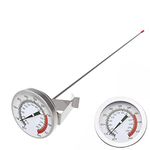 Lightbeam 16" Long Stem Deep Fry Thermometer with Clamp, Instant Read 2" Dial Meat BBQ Thermometer for Deep Fry, Grill, Turkey, Candy, Coffee etc