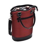 Tirrinia Insulated Wine Carrier Tote - Travel Padded 2 Bottle Wine/Champagne Cooler Bag with Handle and Adjustable Shoulder Strap + Free Corkscrew, Great Wine Lover Gift, Red