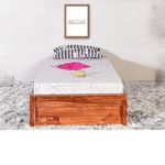 SaidanWood Croli Low Floor Single Sheesham Wood Bed with Storage for Bedroom | Sheesham Wood Bed | Solid Wood Bed | Bed with Storage| Single Size Bed | Bed for Living Room | Bedroom Furniture