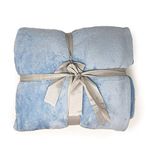 Allgala 60x90 Super Soft Flannel Plush Light Weight Throw Blanket-Light Blue-BLK82510