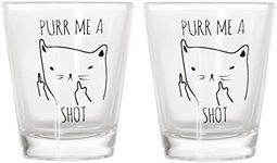 Artisan Owl Purr Me a Shot - Funny Cat Gifts, Cat Shot Glass, Funny Middle Finger Cat Shotglass (2)