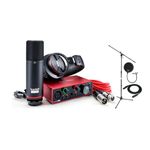 Focusrite Scarlett Solo Studio 3rd Gen USB Audio Interface Bundle with Boom Stand, XLR Cable and Pop Filter (4 Items)