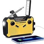 PRUNUS J-369 Wind Up Radio, Survival Equipment, AM/FM Portable Radio, Battery Radio with 3000mAh Power Bank, Solar Radio with Torch, Reading Lamp and SOS Alarm for Camping, Hiking and Emergencies