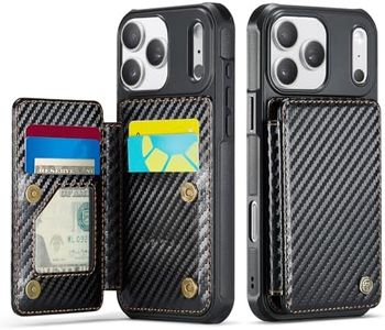 Vinich for iPhone 17 Pro Max Wallet Case with Card Holder, RFID Blocking Credit Slots Kickstand Shockproof Phone Cover Fit for iPhone 17 Pro Max 6.9" Carbon Black
