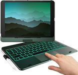 typecase Touch iPad 9th Generation Case with Keyboard (10.2", 2021), Multi-Touch Trackpad, 10 Color Backlight, 360° Rotatable, Thin & Light for iPad 8th Gen, 7th Gen, Air 3, Pro 10.5 (Midnight Green)