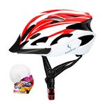 ioutdoor Bike Helmet Adult, 56-62CM 18 Vents Bicycle Helmets for Teenagers Mens Women Sport Cycling Skateboard MTB Road bike (Red White)