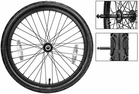 Sunlite Trailer Replacement Wheel, 20", Alloy, Quick Release, Pin Axle, Black, fits/98010/98011/98013/98014