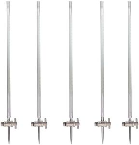 GSC International 9380-1-5 PK Burette 25 mL – Pack of 5 Class A Borosilicate Glass Burettes with Ground Glass Stopcock and 0.1 mL Graduations for Chemistry Labs