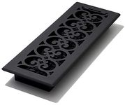 Decor Grates ST414 Scroll Floor Register, Textured Black, 4-Inch by 14-Inch