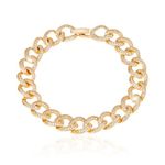 Richapex Tennis Bracelet for Women 18K Gold Plated Elegant Trendy Blue Stones Leaf Bracelet Jewelry with Cubic Zirconia (Gold Chain Bracelet)