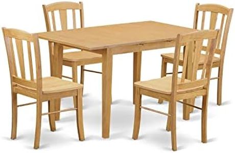 East West Furniture NODL5-OAK-W 5 Piece Kitchen Dinette Table and 4 Chairs Set