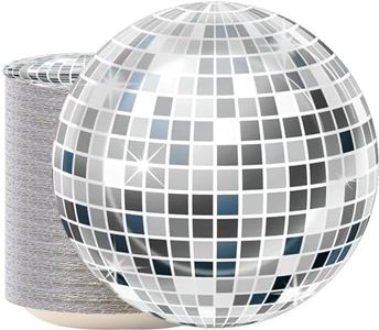 48 Pieces 7in 70s Disco Party Paper Plates for 70’s Party Supplies Gray and Blue Disco Ball Theme Dessert Plates for Birthday Baby Shower Boogie 1970s Disco Music 90s Bachelorette Party Decorations