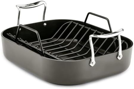 All-Clad Essentials Hard Anodized Nonstick Roaster with Rack 14 x 11 Inch Roaster Pan, Pots and Pans, Cookware