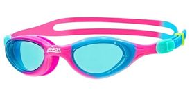 Zoggs Super Seal Kids Swimming Goggles, UV Protection Swim Goggles, Quick Adjust Split Yoke Comfort Strap, Fog Free Clear Swim Goggle Lenses, Zoggs Goggles kids 6-14 years, Pink/Pink/Blue