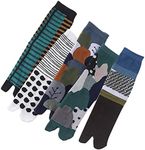 Holibanna 5 Pairs Flop Toe Cotton Socks V- Toe Tabi Socks Non- Slip Socks Medium Tube High Socks for Men Women Socks