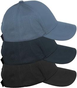 Daxton Air Cool Tech Hat Ventilated Micro Holes Structured High Profile Baseball Cap 3 Pack - Black,Stone Green,Dusty Blue