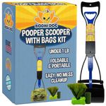 Bodhi Dog Complete Poo Pack- 24" Pooper Scooper, Poop Bags, & Waste Bag Holder, Ideal for Small to XL Pets - Durable, Easy-to-Use, Great for Grass, Gravel, & Outdoor Cleanups (Blue)