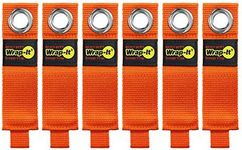 Heavy-Duty Wrap-It Storage Straps - 10-inch (6-Pack) Blaze Orange - Garage Organizer and Electric Cord Holder for Garage Essentials