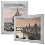 Golden State Art, 11x14 Picture Frame - Country Wood Grain Style - Tabletop Display, Back Hangers for Wall Display - Great for Photos, Gift, Pictures, Wedding, Portraits (2 Pack, Grey)