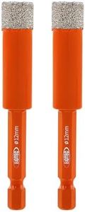 BGTEC Dry Diamond Drill Bits 2pcs 1/2 Inch 12mm with Quick Change Hex Shank for Granite Marble Porcelain Tile Ceramic